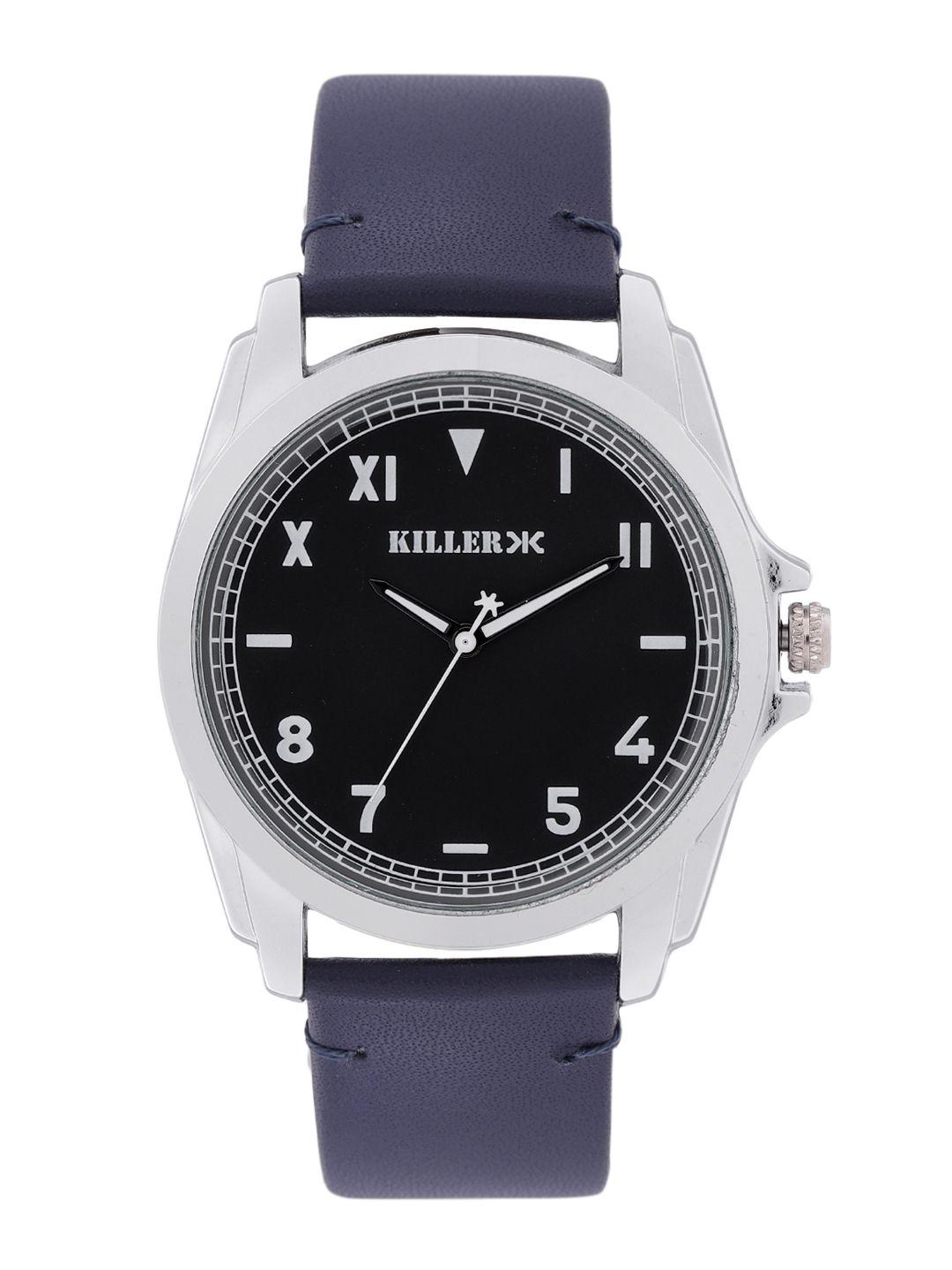 killer men black dial & blue straps rebel analogue watch kl22/007-c