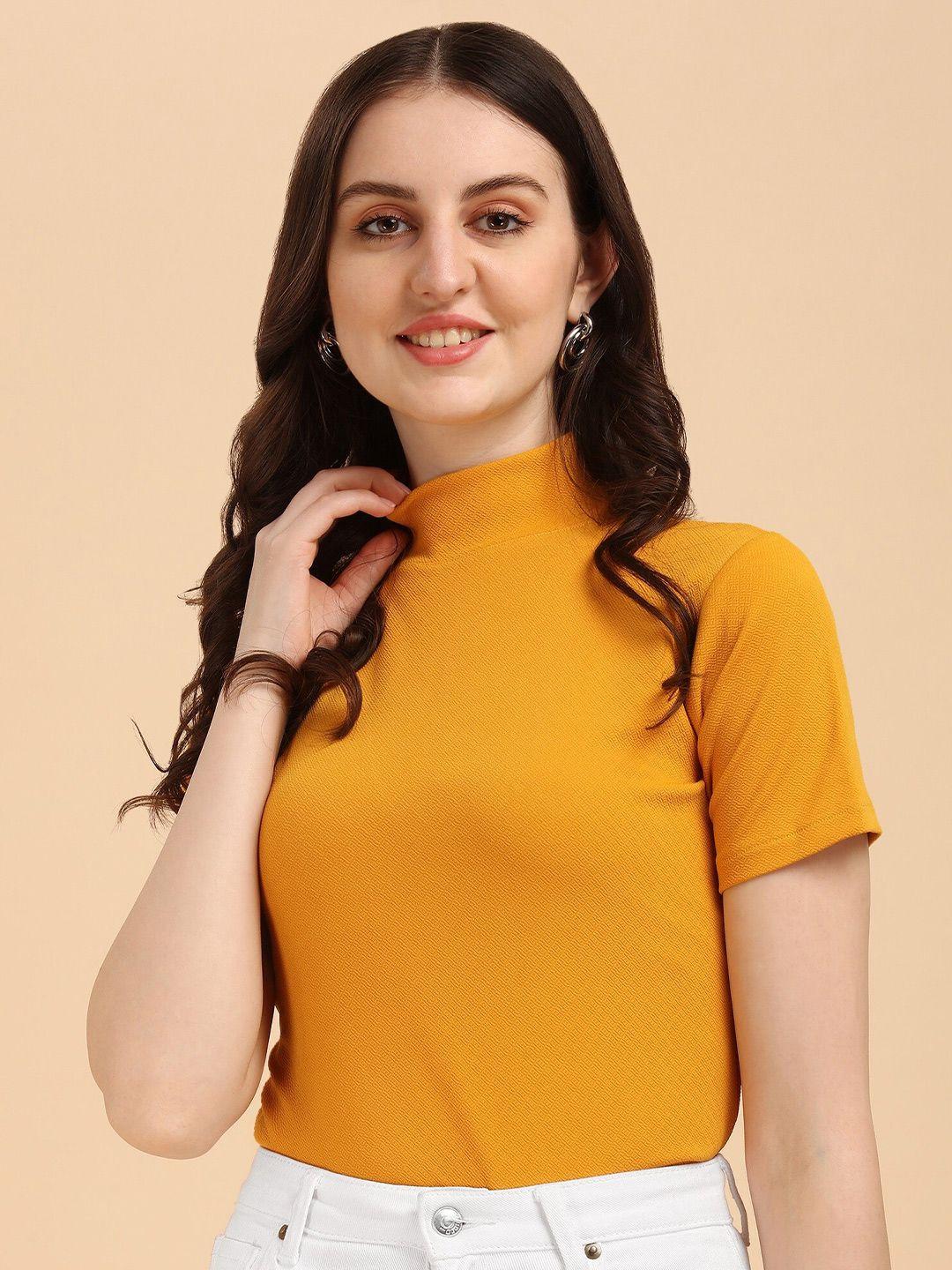 wedani women mustard yellow solid top