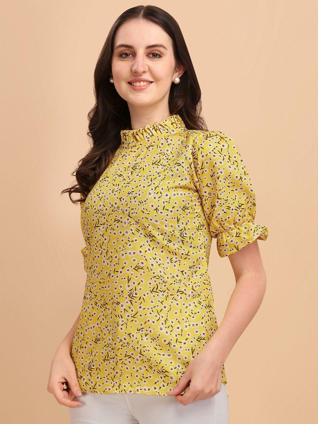 wedani women yellow floral print top