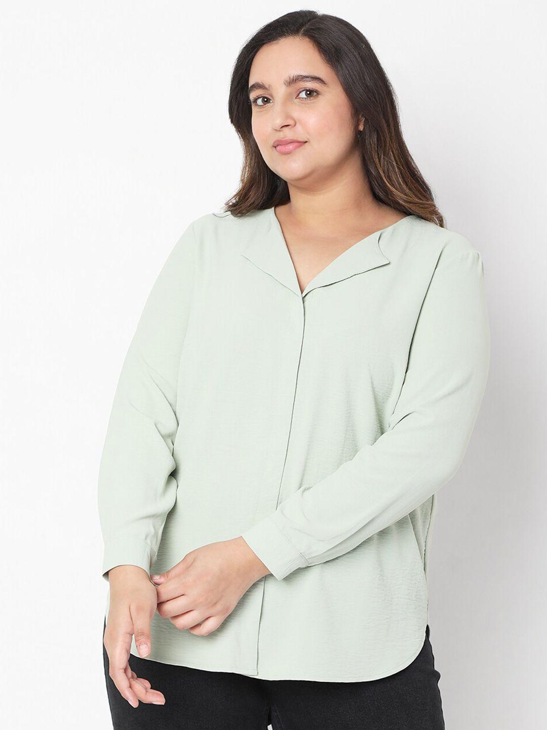 vero moda curve women green solid top