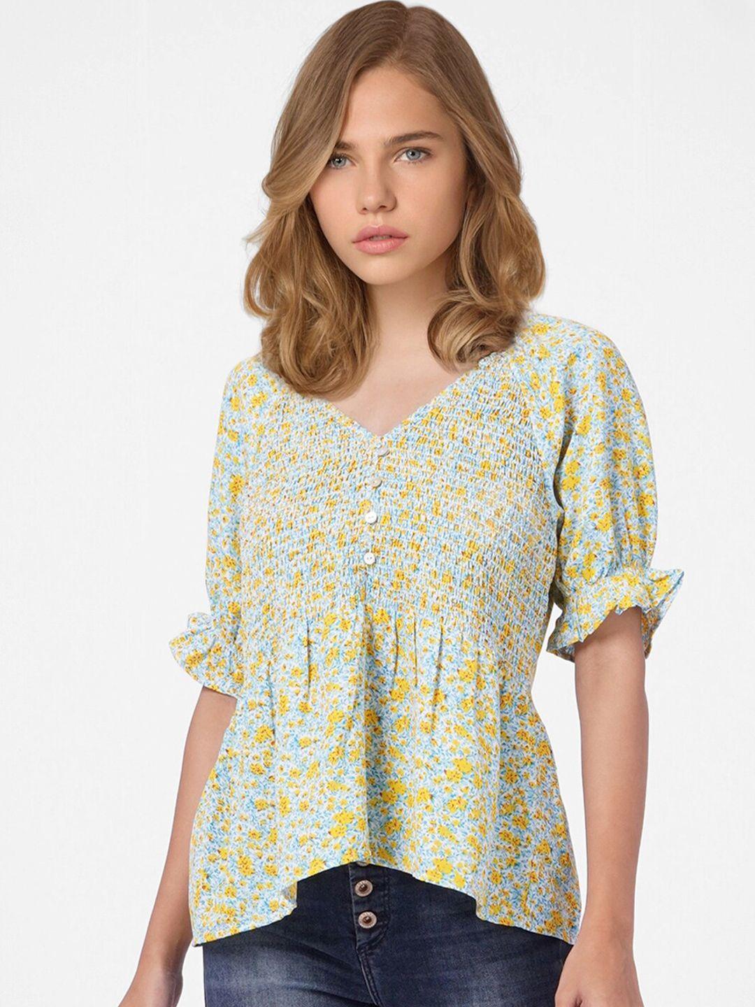 only women beige floral printed top