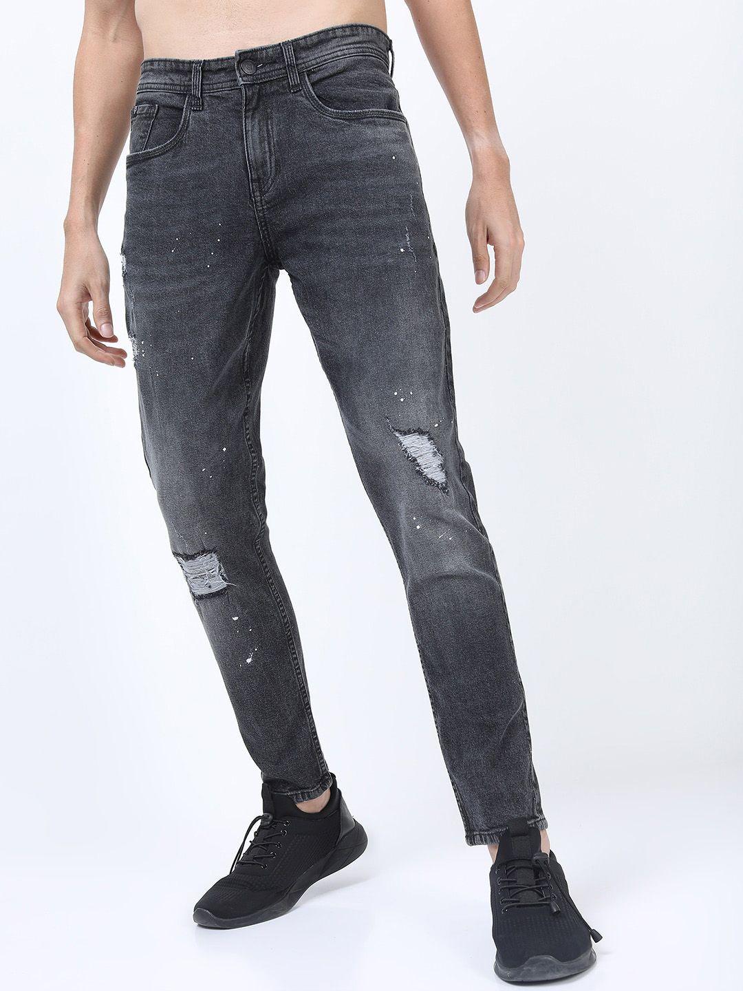 locomotive men grey tapered fit mildly distressed heavy fade stretchable jeans