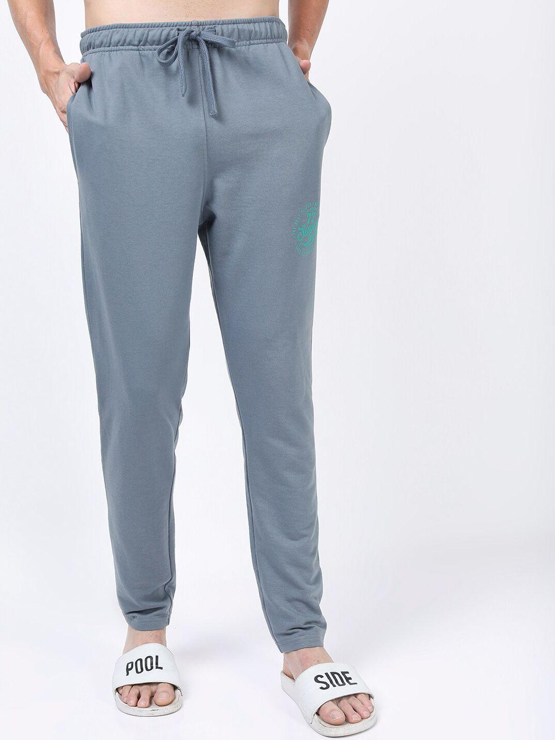 highlander men grey solid slim-fittrack pants