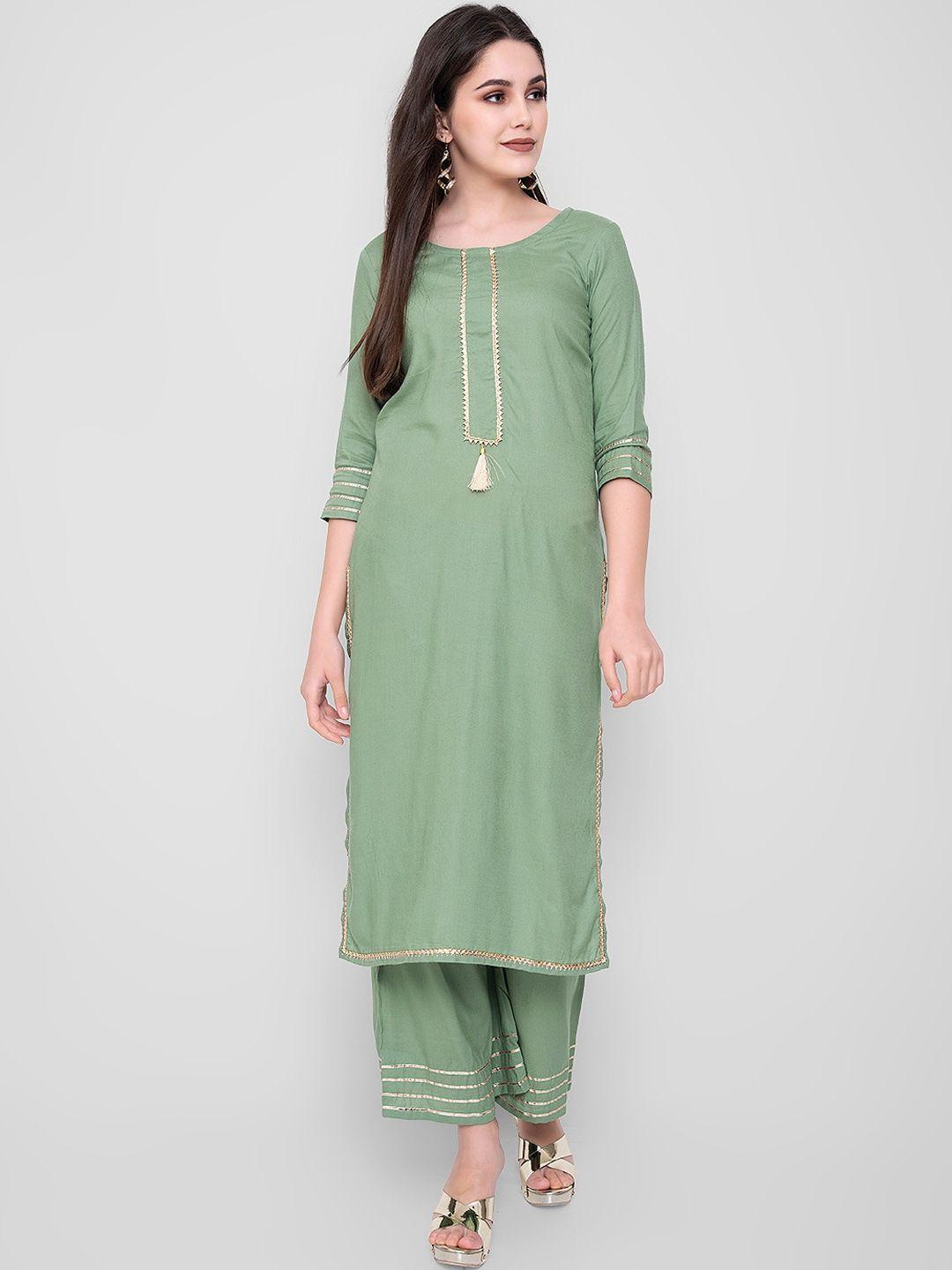 kalini women panelled gotta patti kurta with palazzos