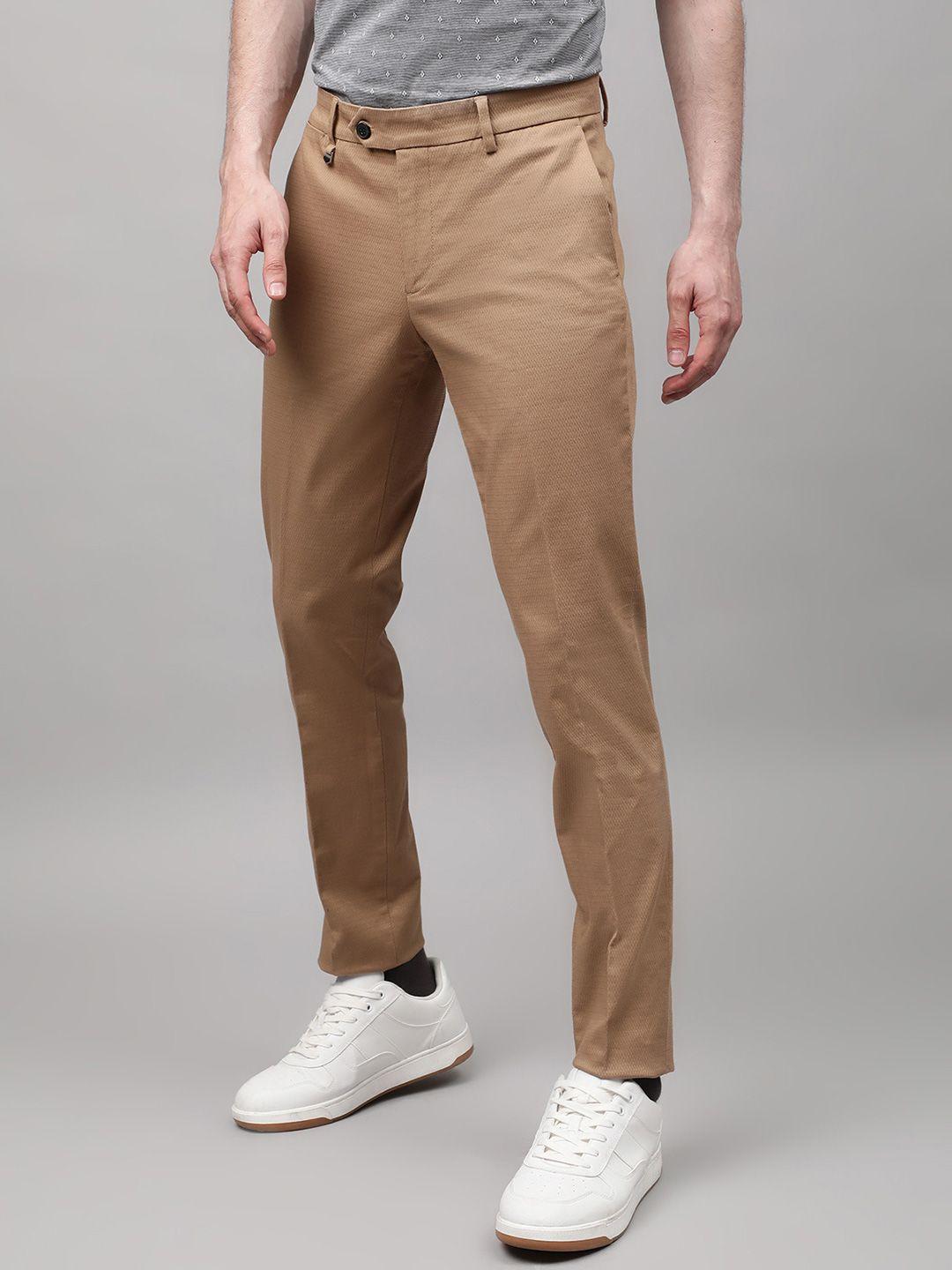 antony morato men brown regular trousers