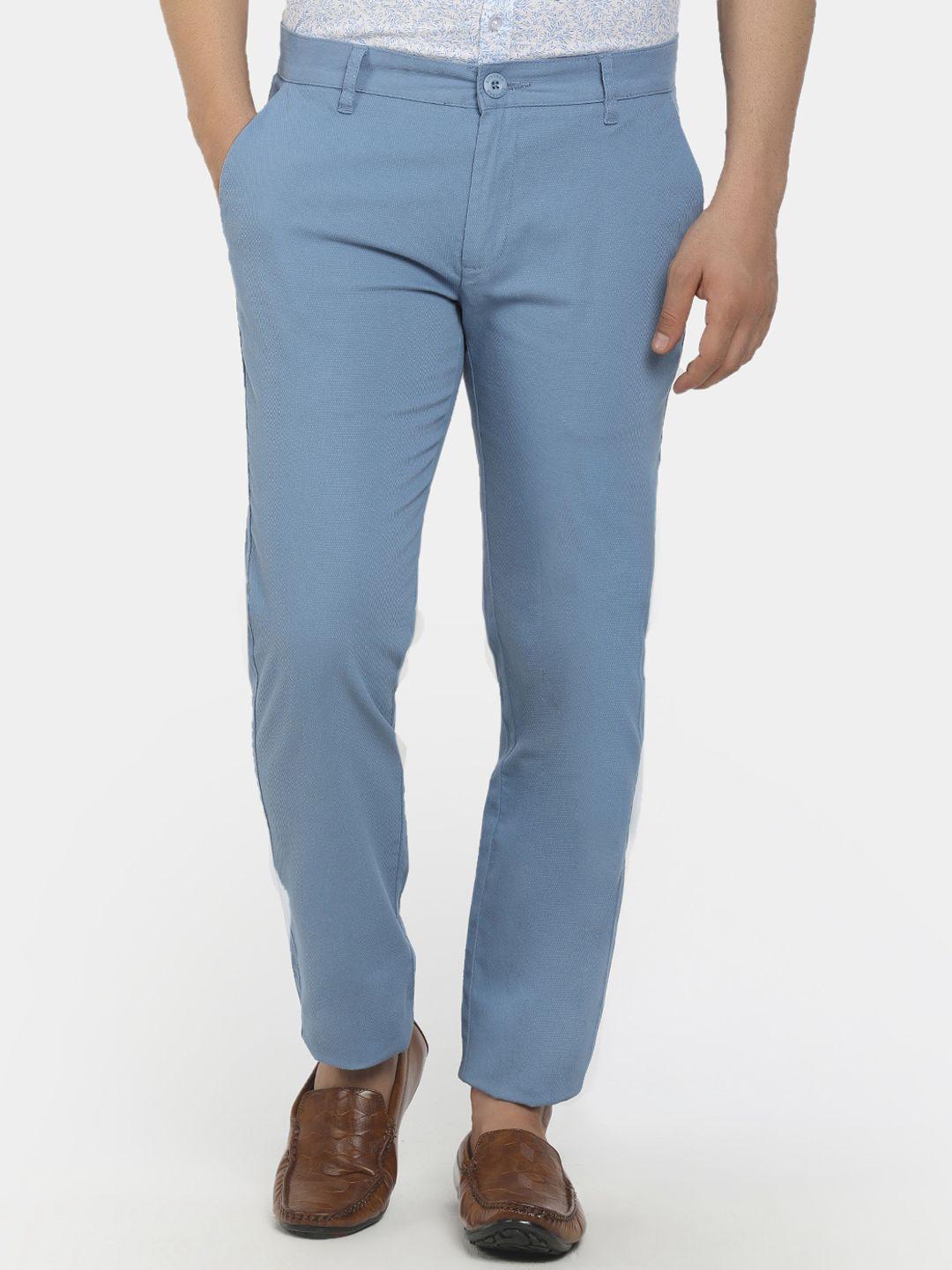 cherokee men blue classic cotton trousers