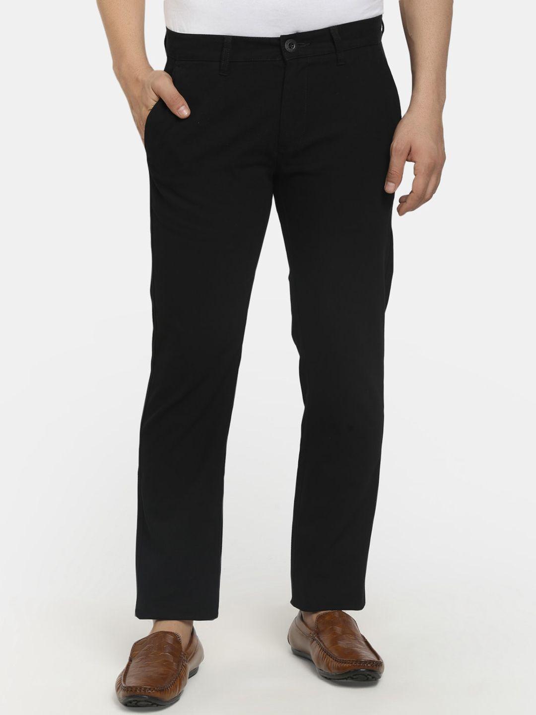 cherokee men black classic cotton trousers