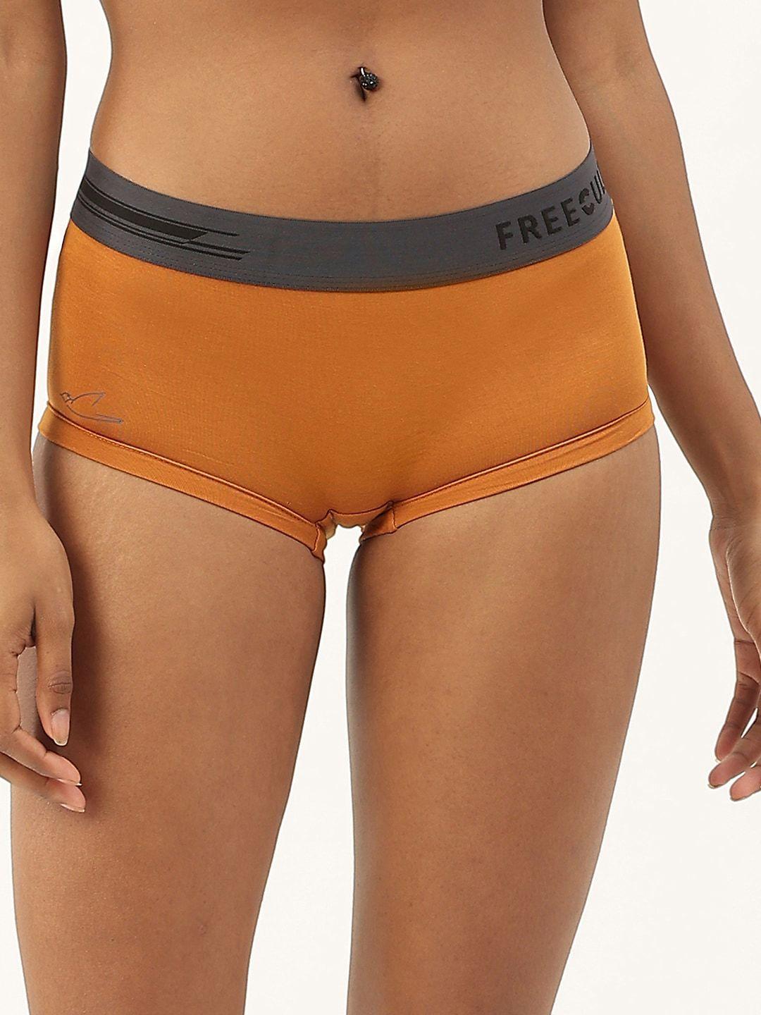 freecultr women mustard yellow anti microbial micro modal boxer brief