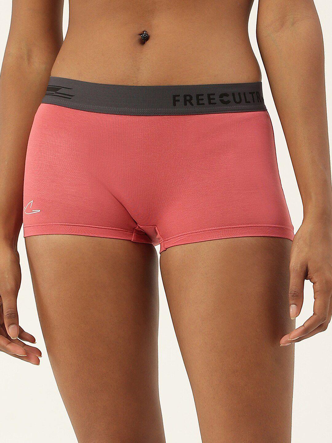 freecultr women peach antibacterial micro modal boy shorts