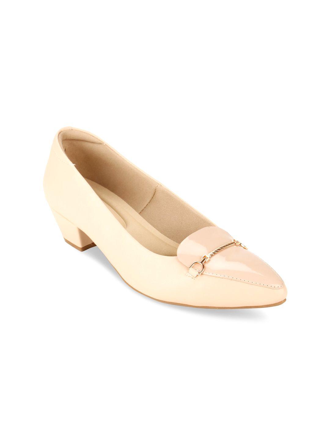 rocia nude-coloured block pumps with bows