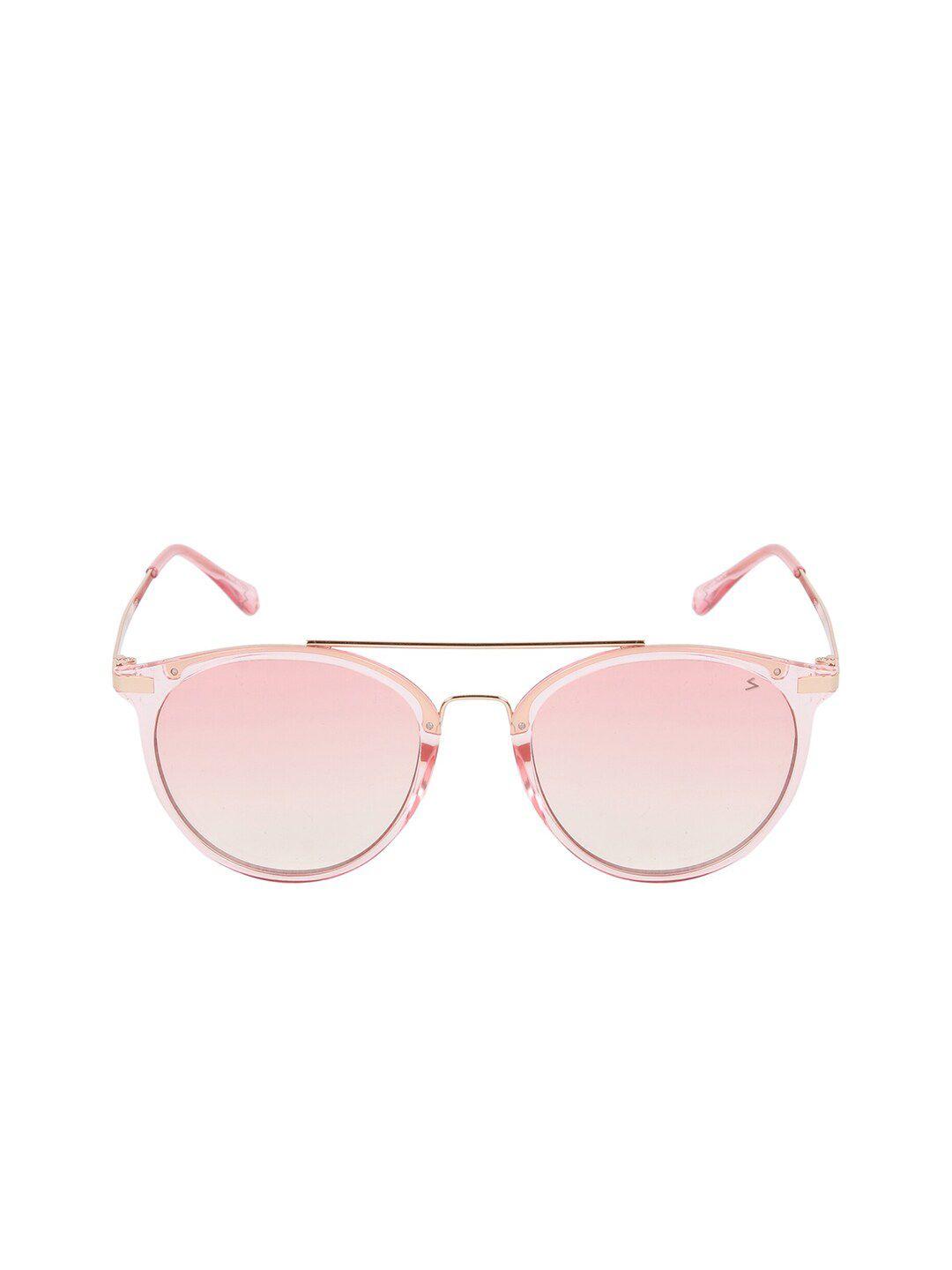 scavin women pink lens & pink round sunglasses with uv protected lens