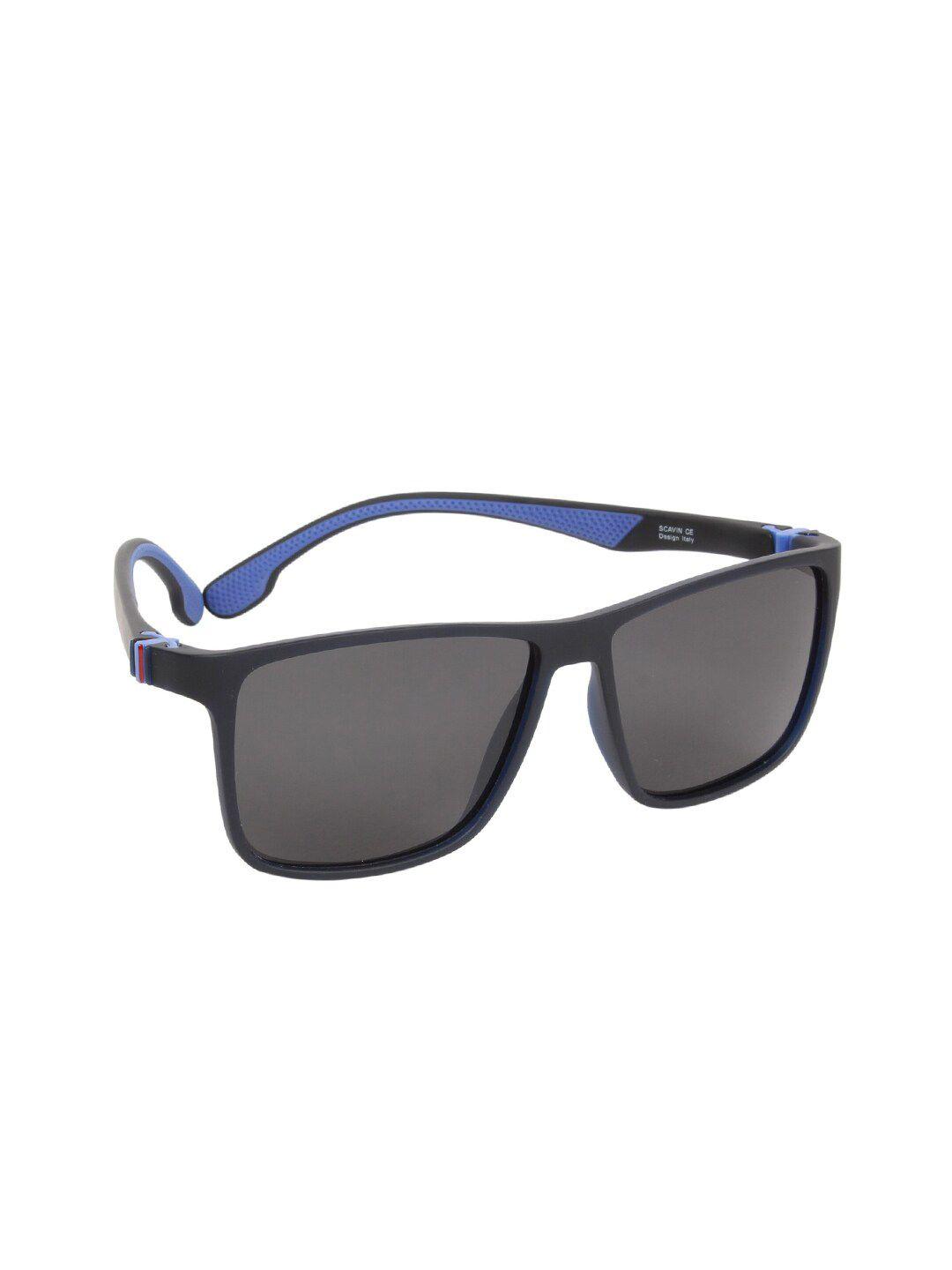 scavin men grey lens & black rectangle sunglasses with polarised lens sca s19902 blu