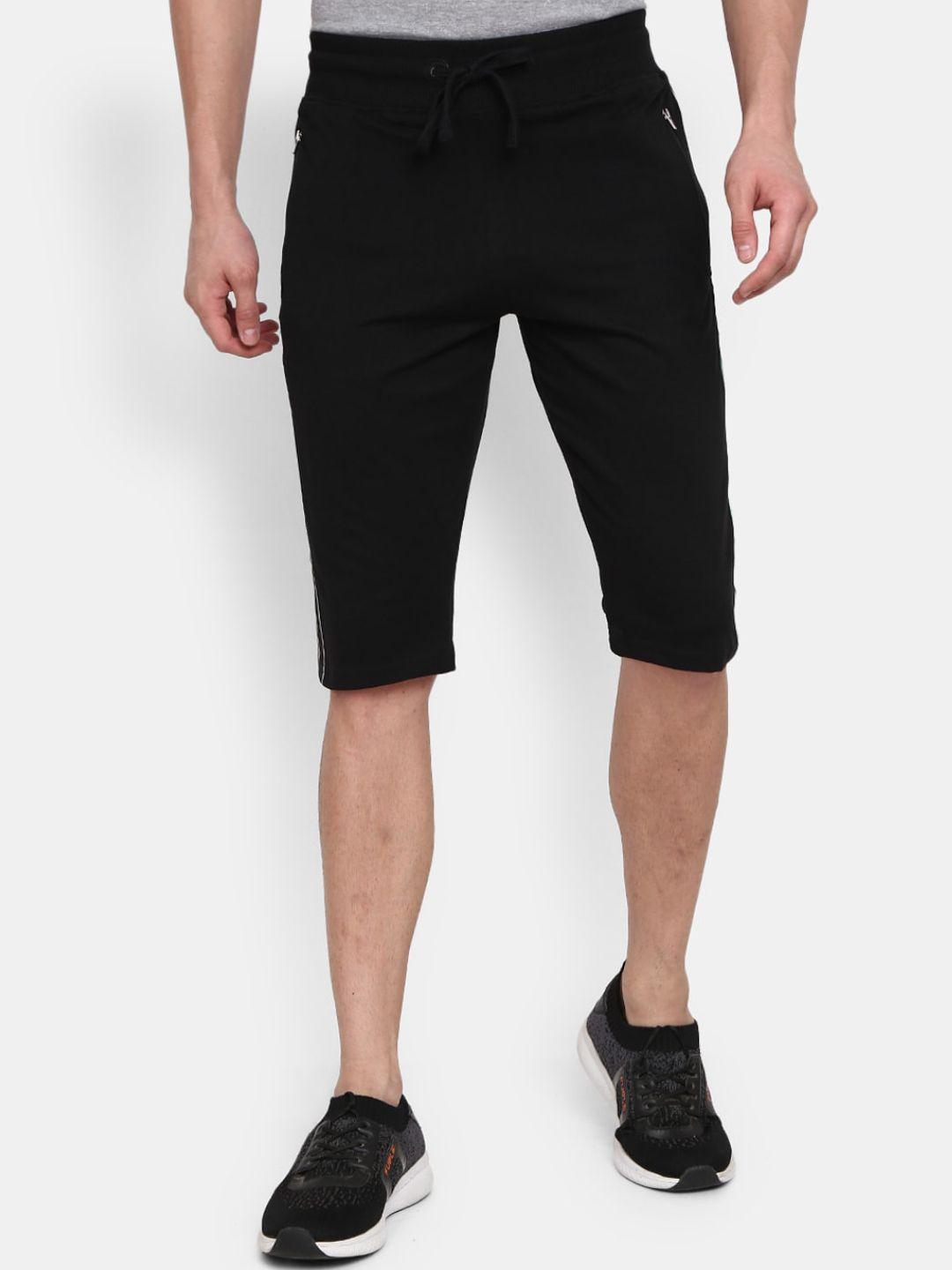 v-mart men black solid shorts