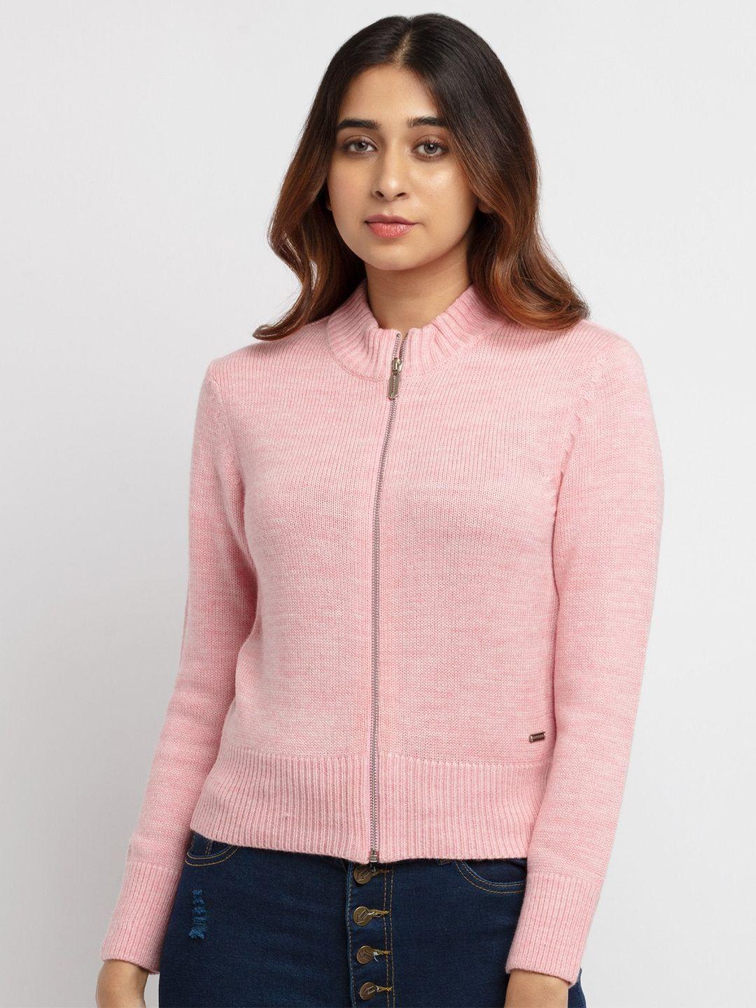 status quo women pink cardigan