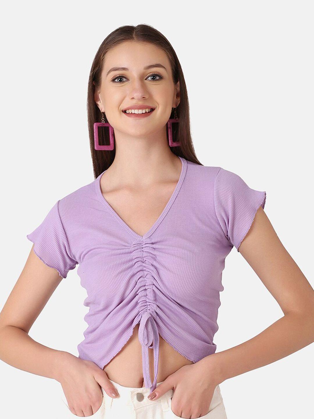 buy new trend purple fitted crop top