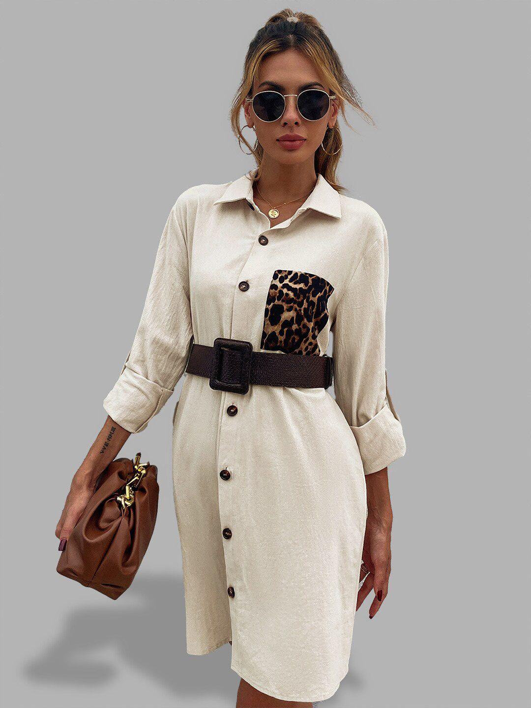 jc collection khaki solid shirt dress