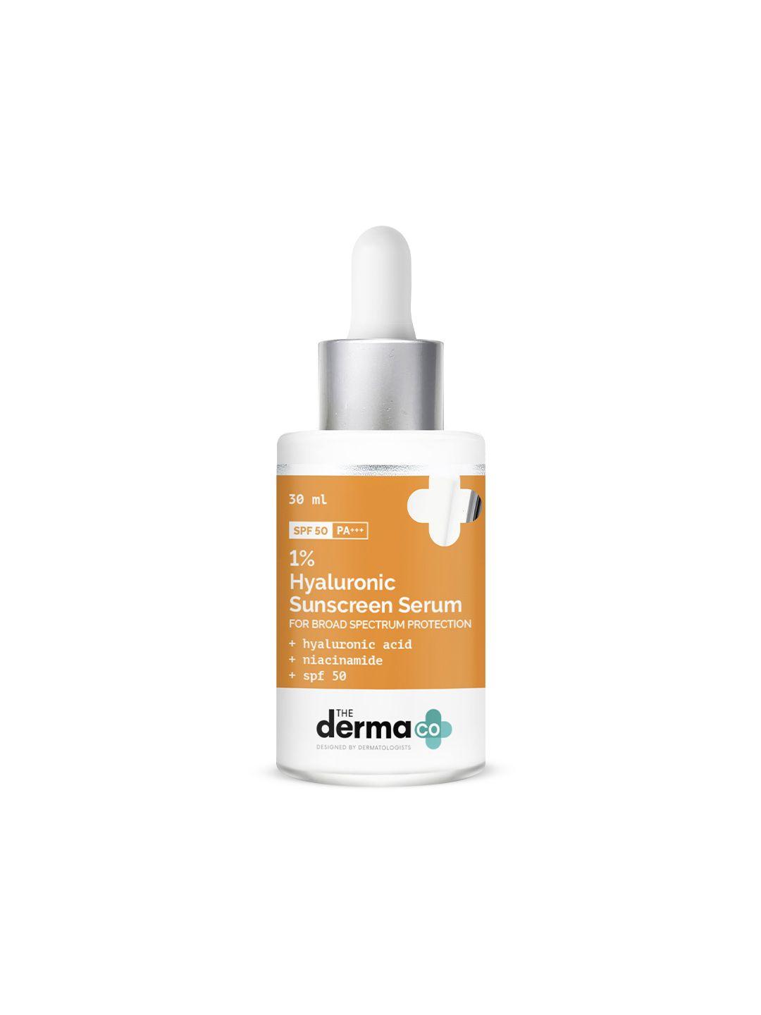 the derma co. 1% hyaluronic acid spf 50 pa+++ sunscreen serum with niacinamide - 30 ml