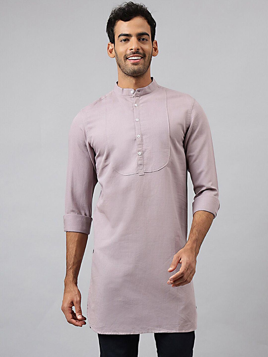 mr button men mauve pathani kurta