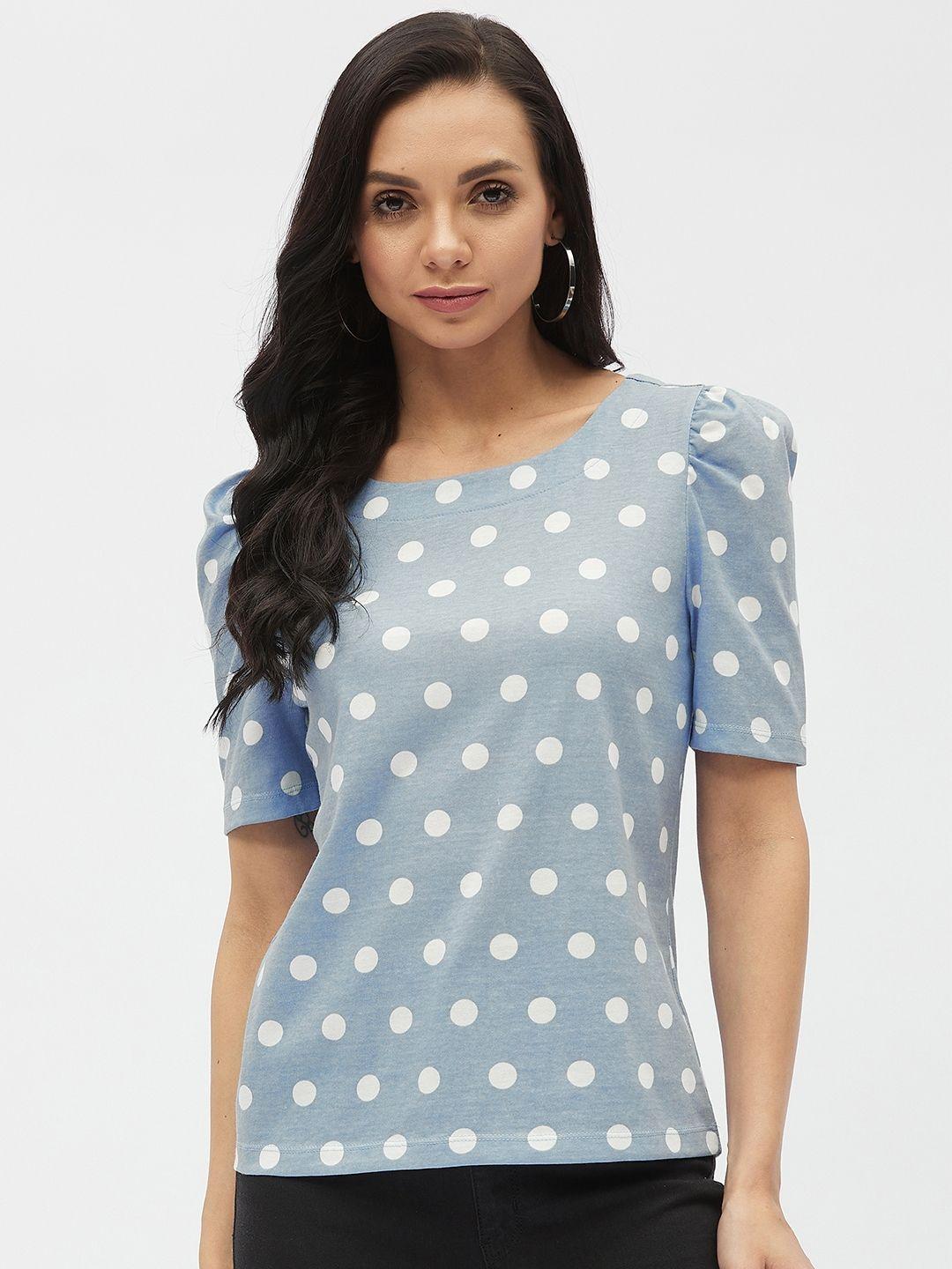 harpa women blue print cotton top