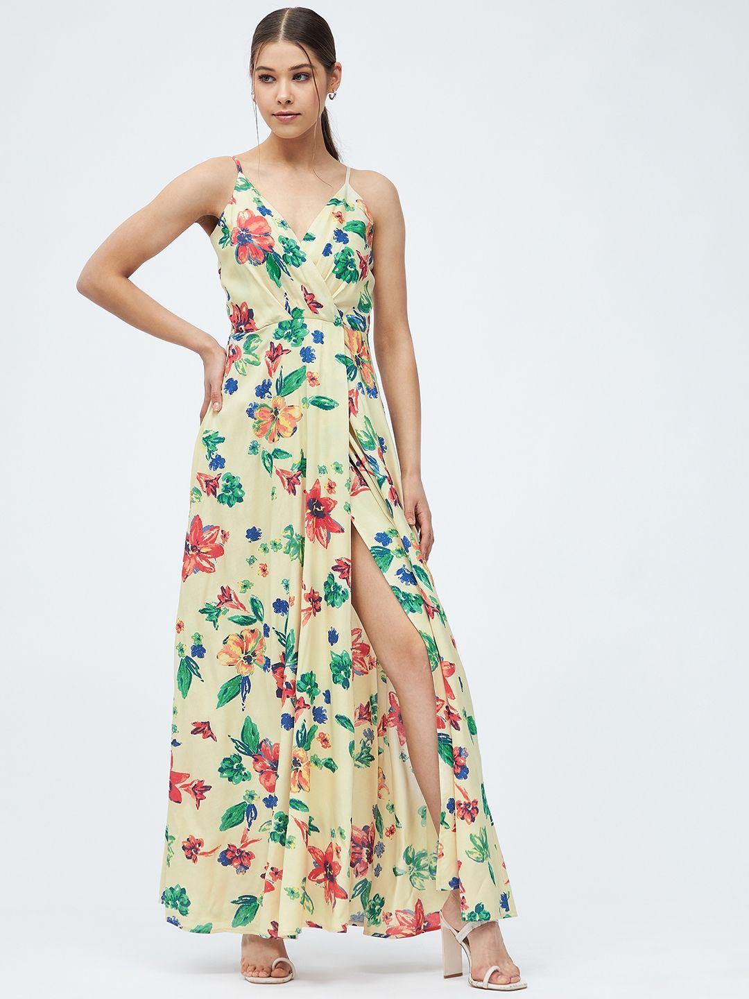 harpa yellow & green floral maxi dress