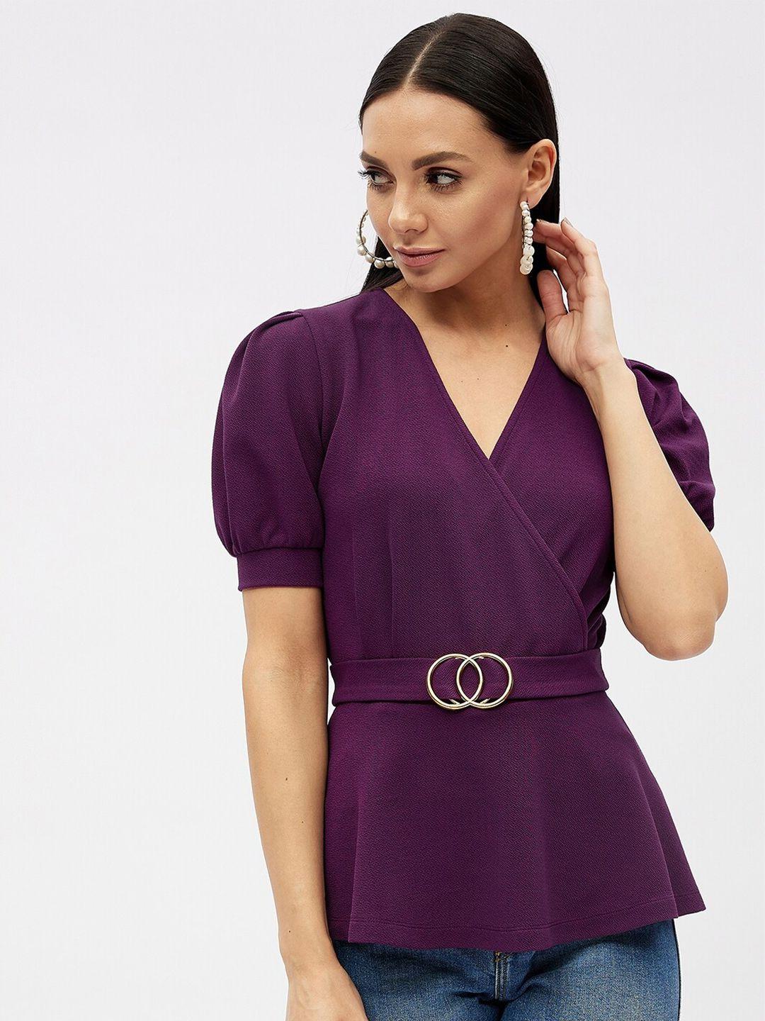 harpa women purple wrap top