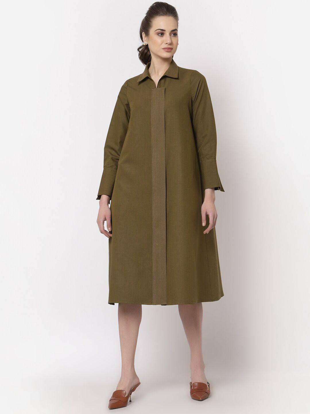 office & you olive green shirt dress