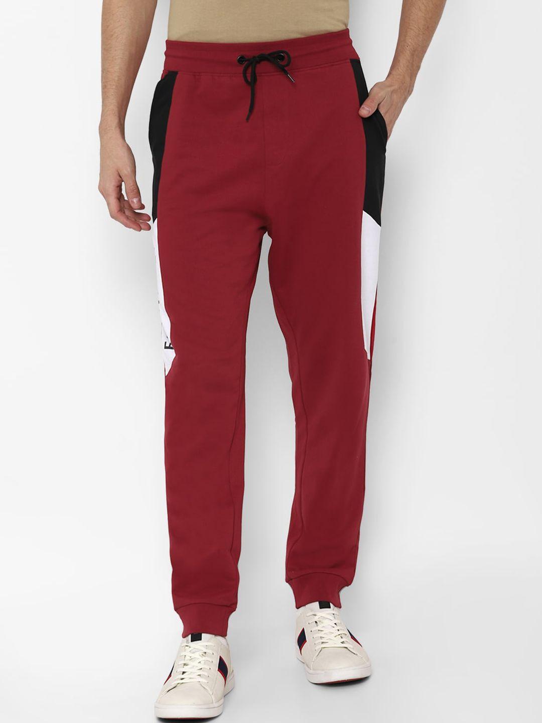 forever 21 men maroon joggers trousers