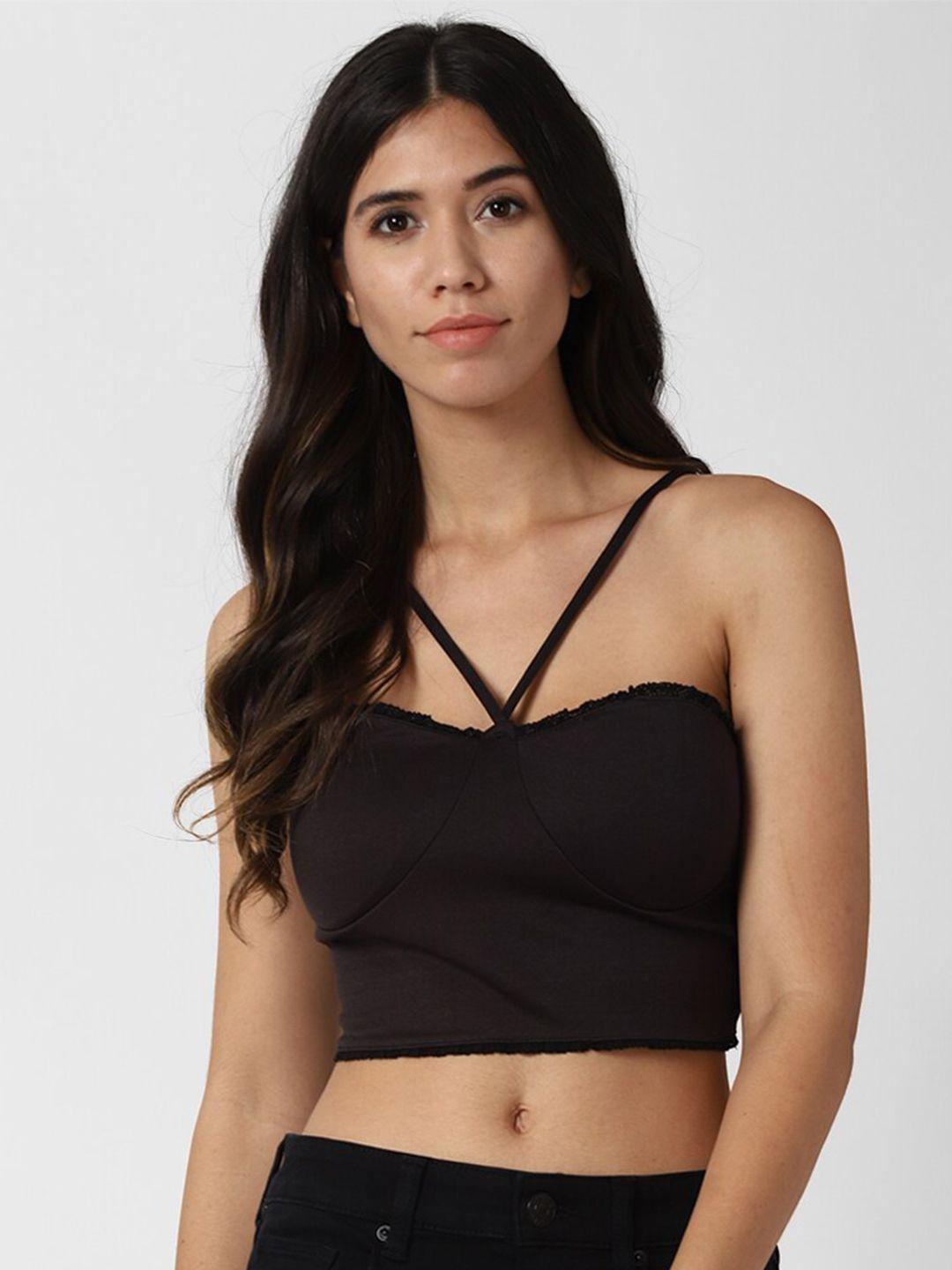 forever 21 black bralette crop top