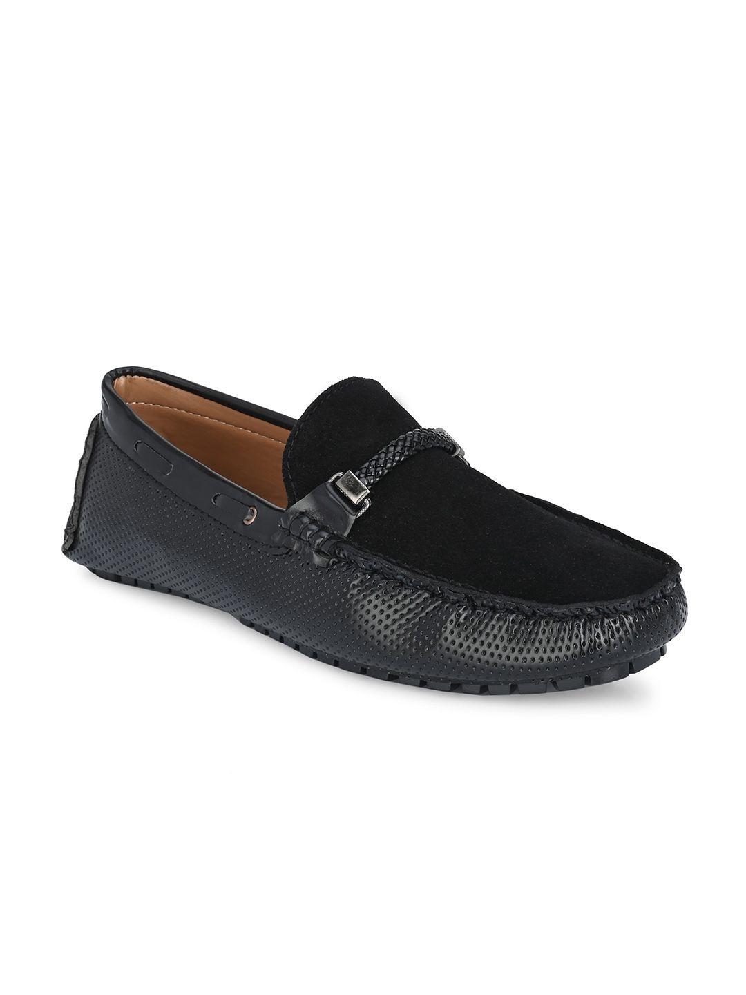 big fox men black suede driving shoes