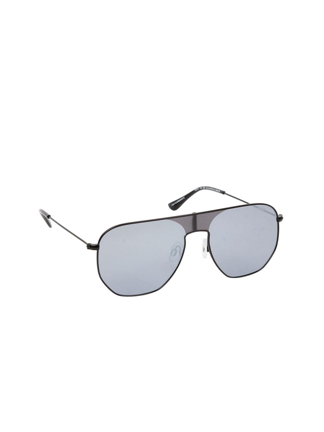 lee cooper men mirrored lens & black oversized sunglasses with uv protected lens lc9179nta