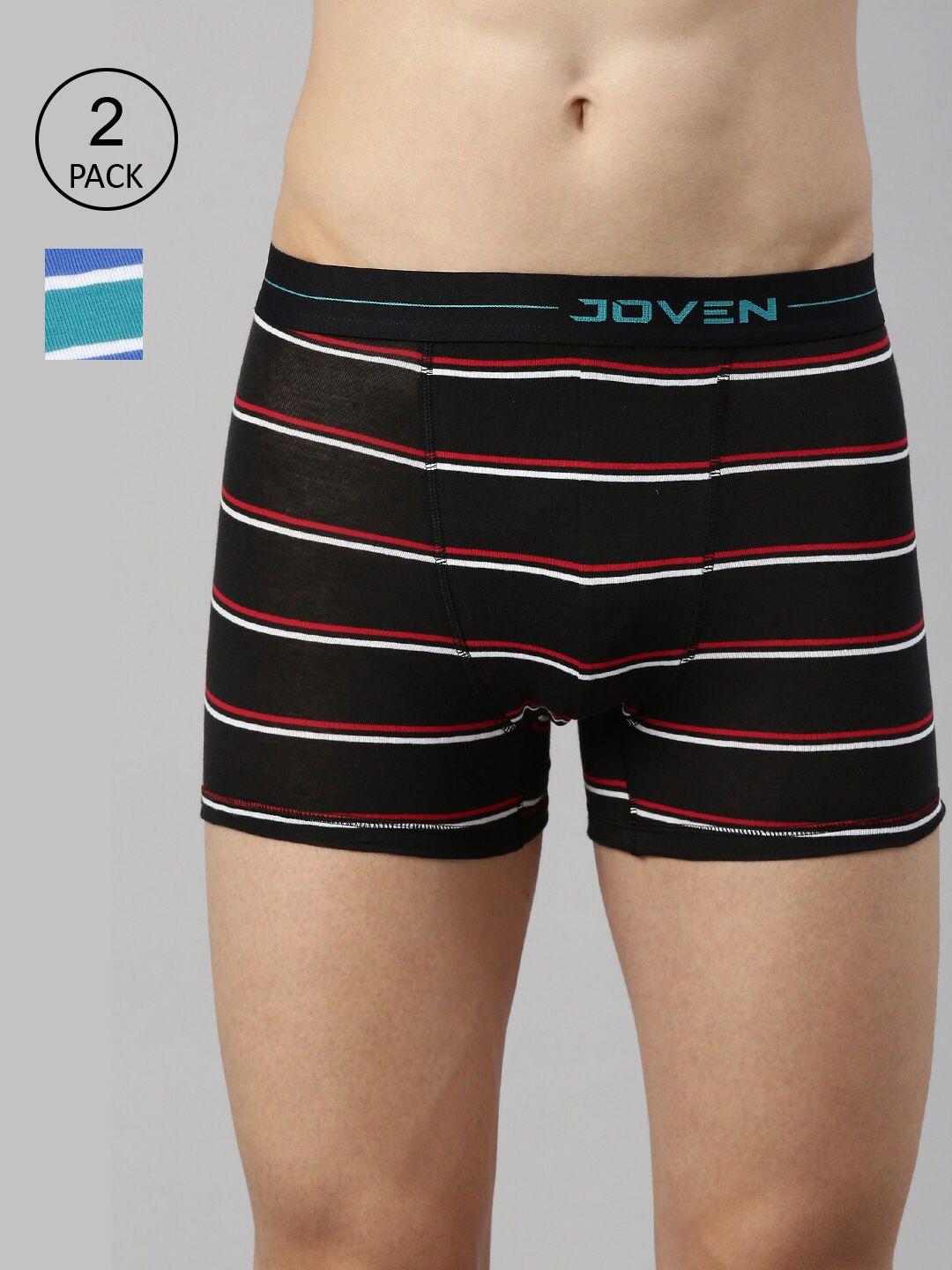 joven men pack of 2 brown & blue striped printed trunks 2tyd-c3