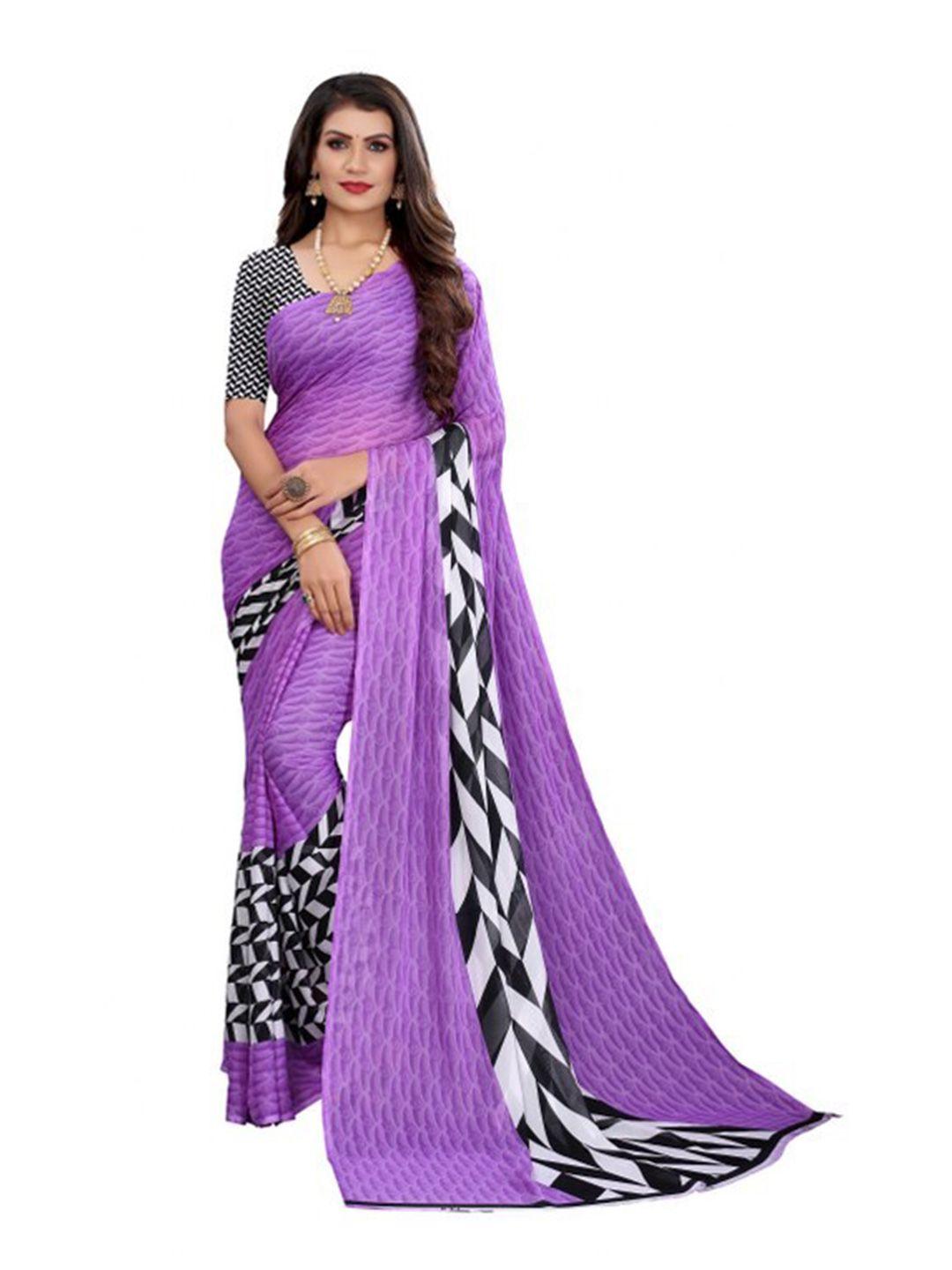 yashika purple & white saree