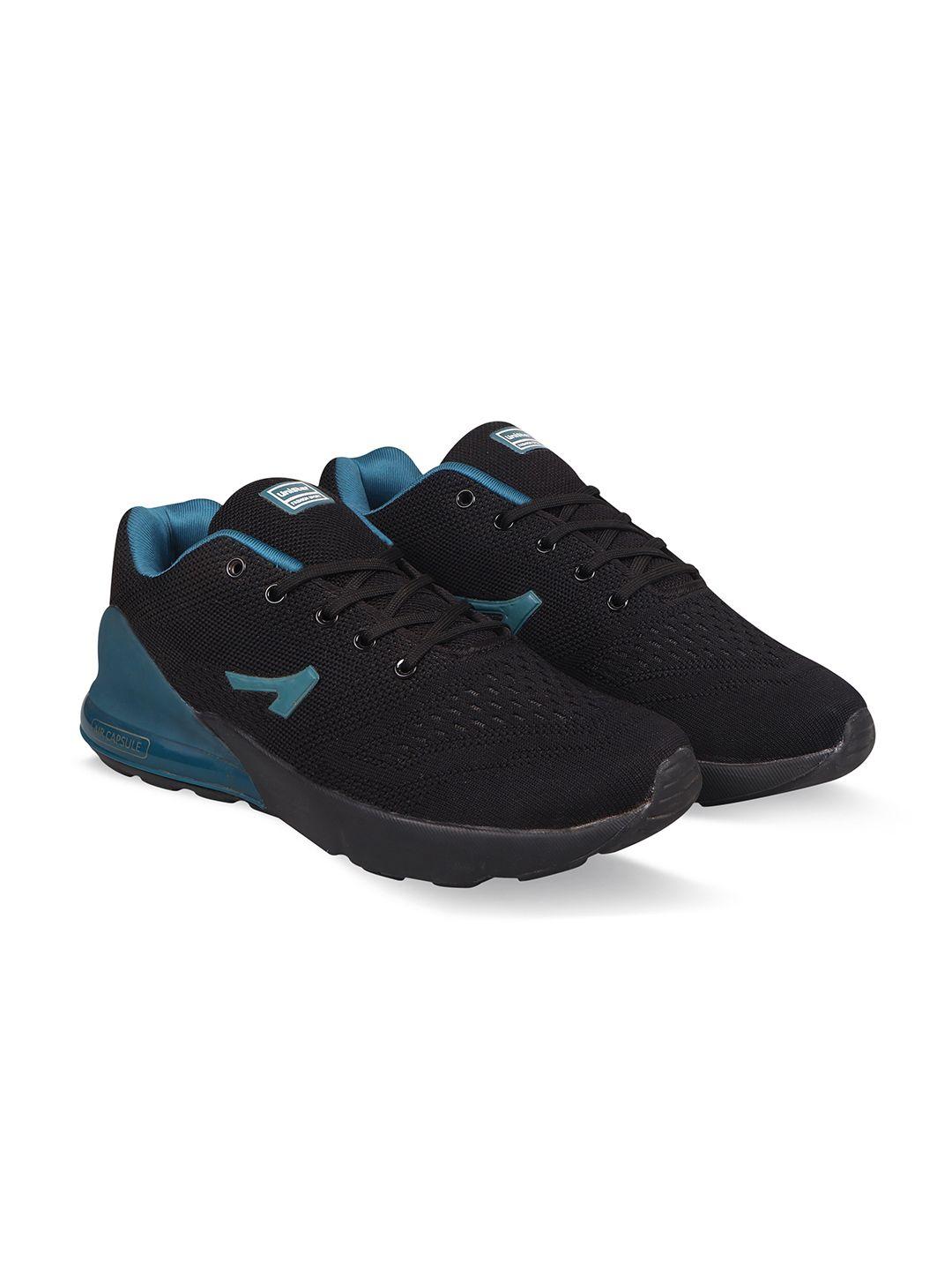 unistar men black & blue mesh walking shoes