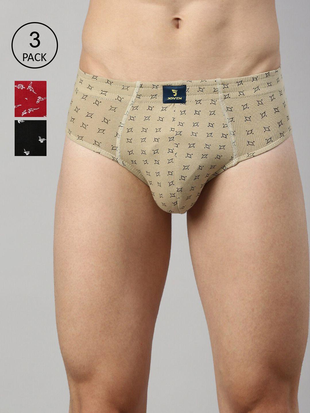 joven men pack of 3 printed basic briefs