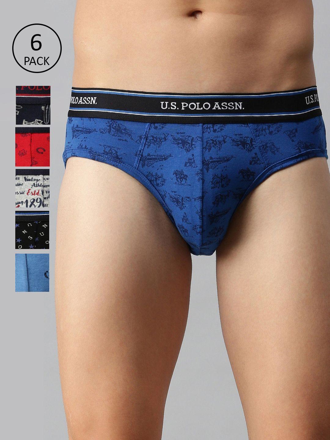 u.s. polo assn. men pack of 6 printed basic briefs