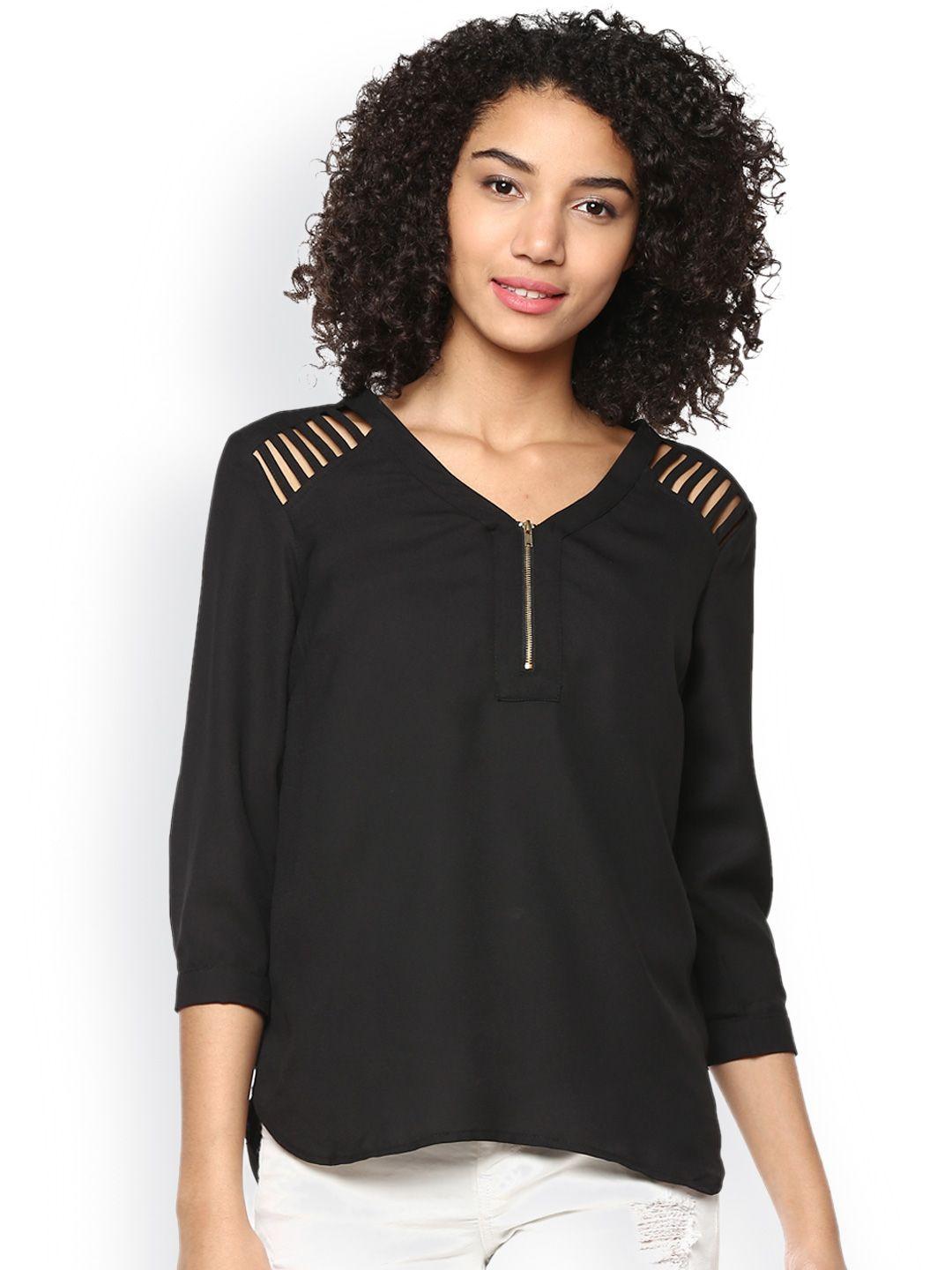 harpa black top with cut-out detail