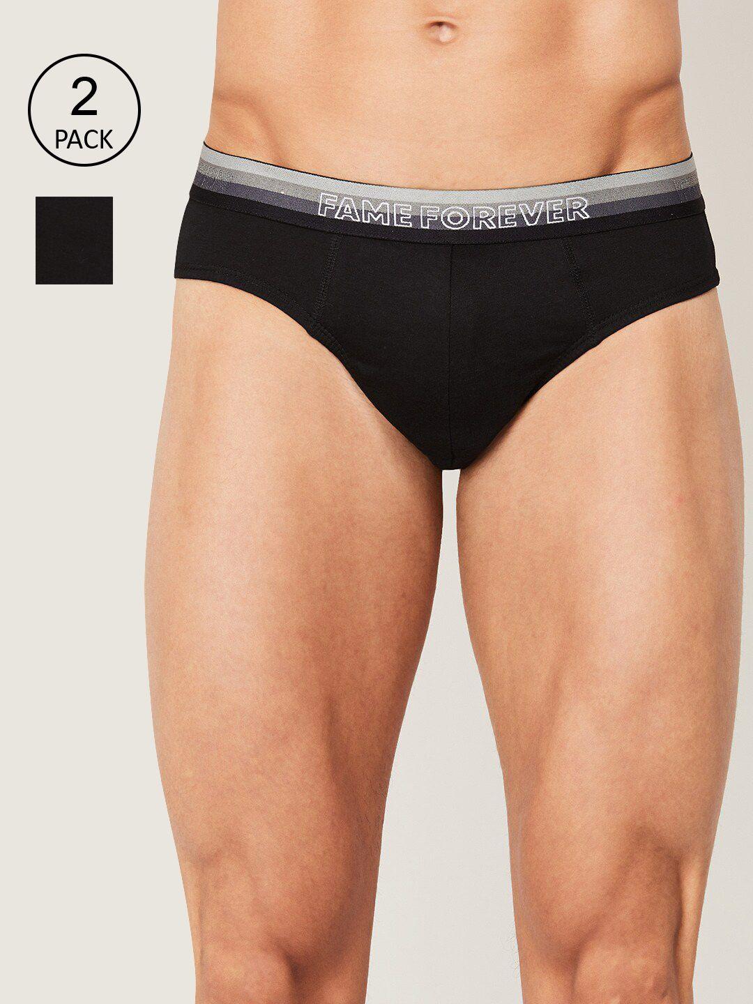 fame forever by lifestyle men pack of 3 black solid cotton basic briefs 1000011085742