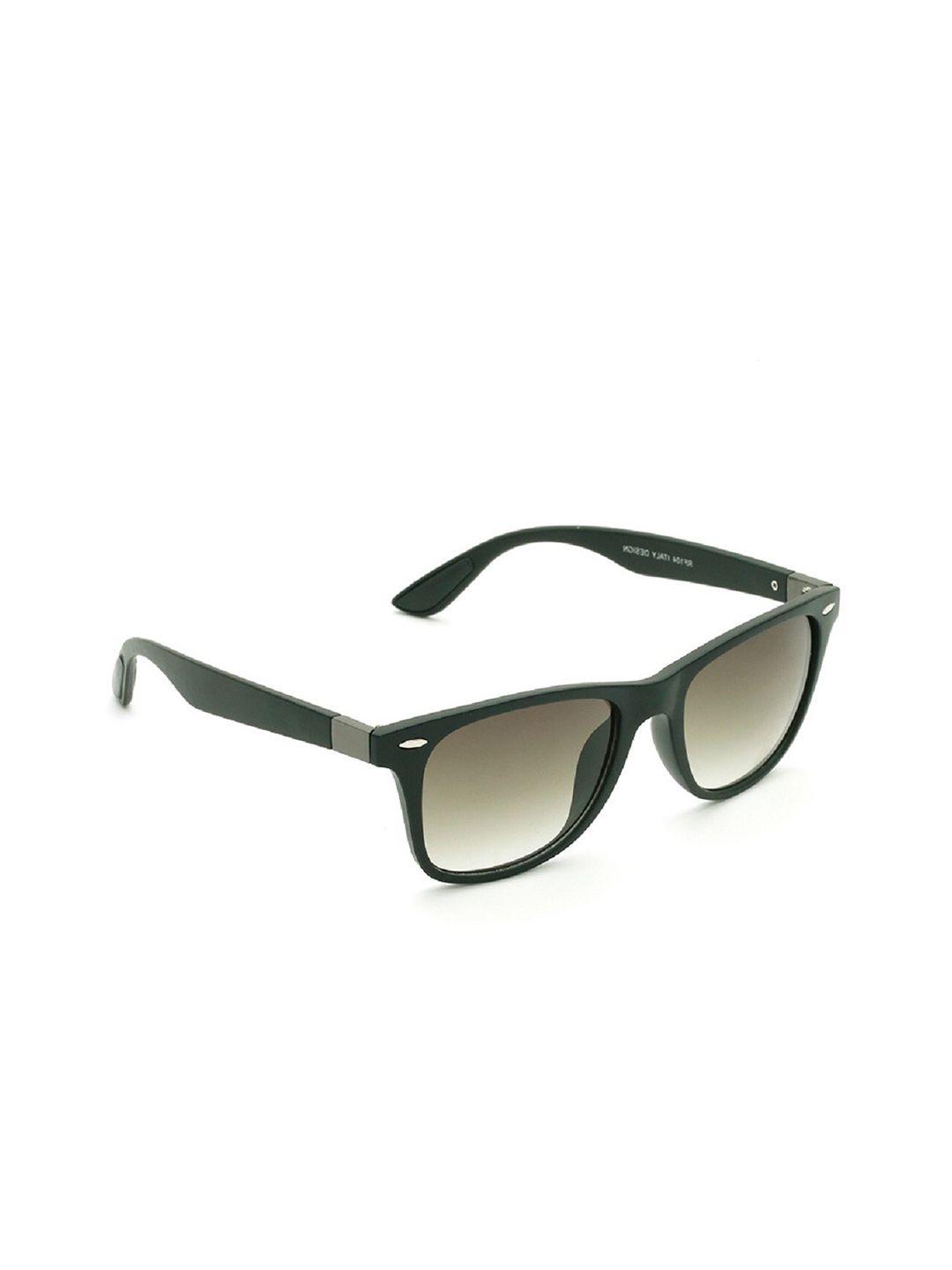 sunnies unisex green lens & black wayfarer sunglasses with uv protected lens