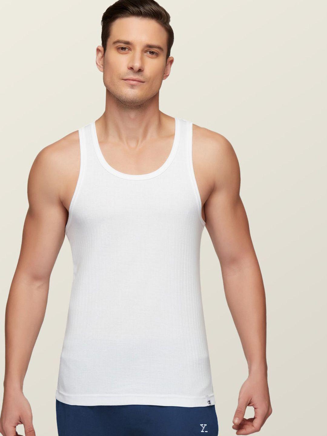 xyxx men white solid cotton innerwear vests