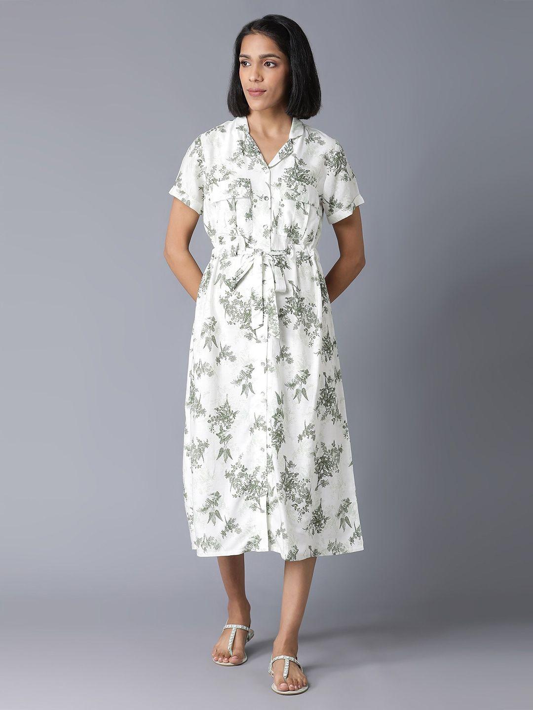 w white floral midi dress