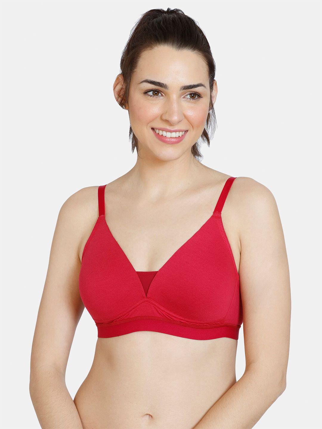 zivame red  lightly padded non wired bra