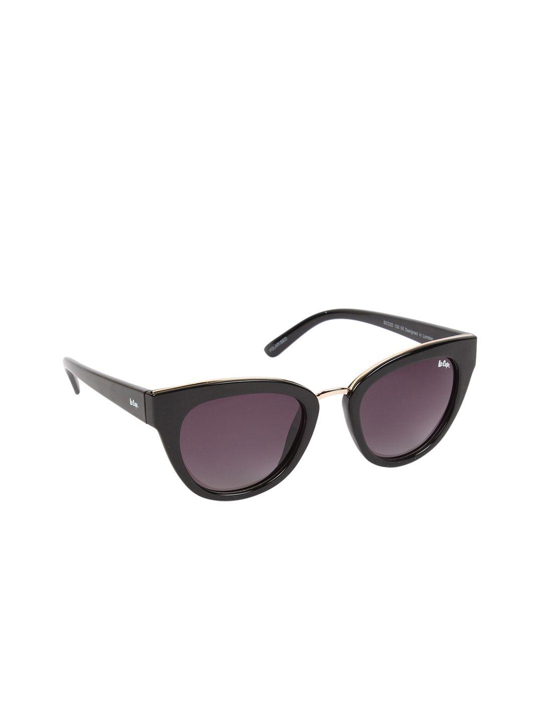 lee cooper women grey lens & black cateye sunglasses with polarised lens