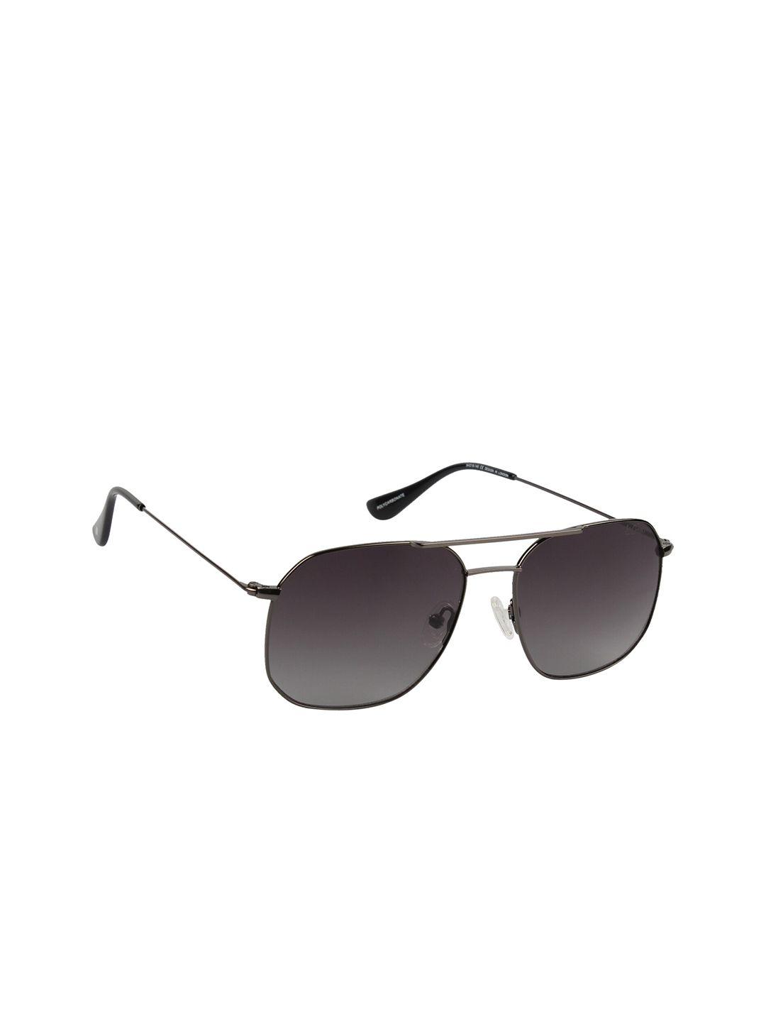 lee cooper men grey lens & gunmetal-toned square sunglasses with uv protected lens lc9186twa