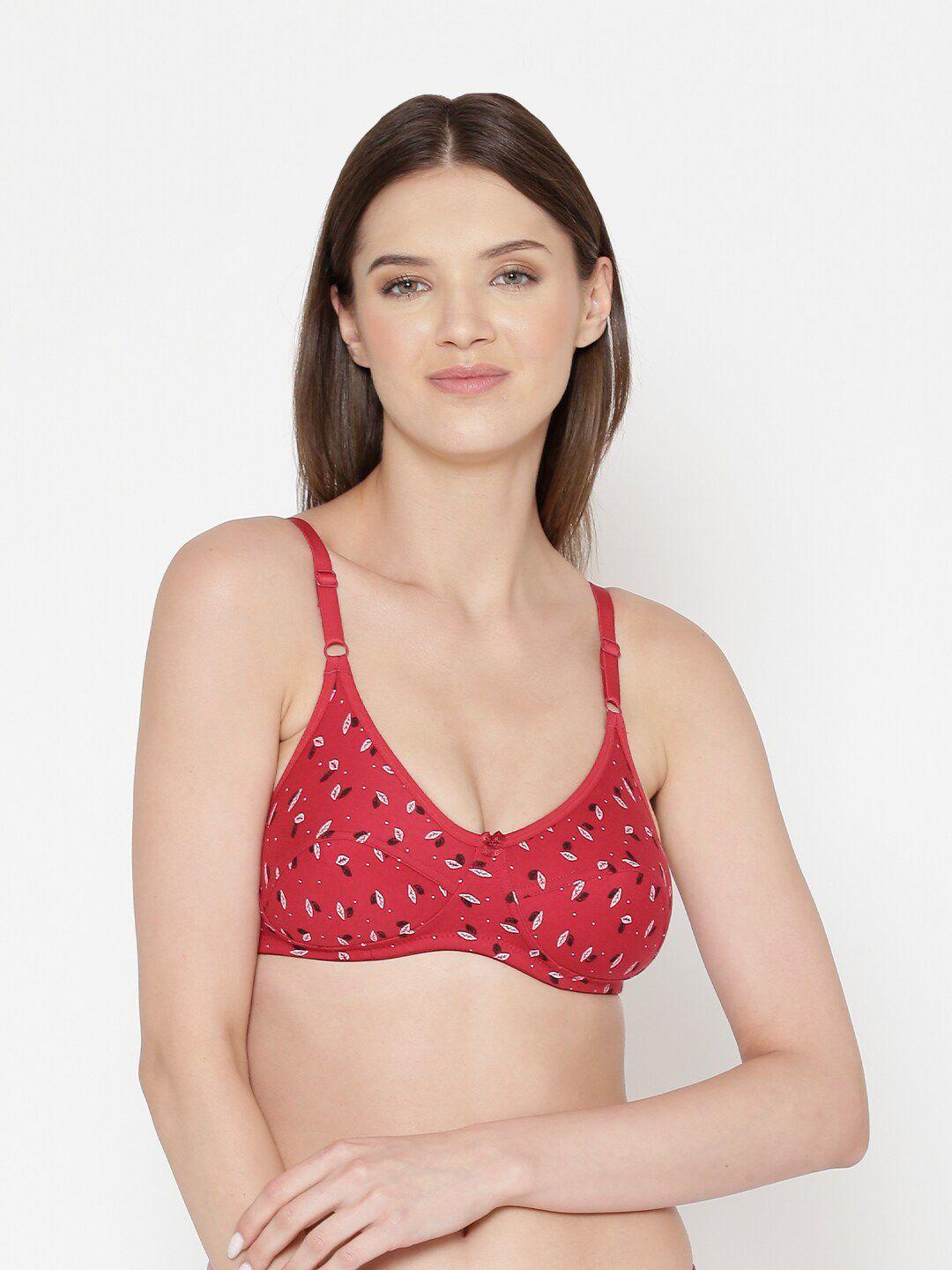 groversons paris beauty red & white floral t-shirt bra