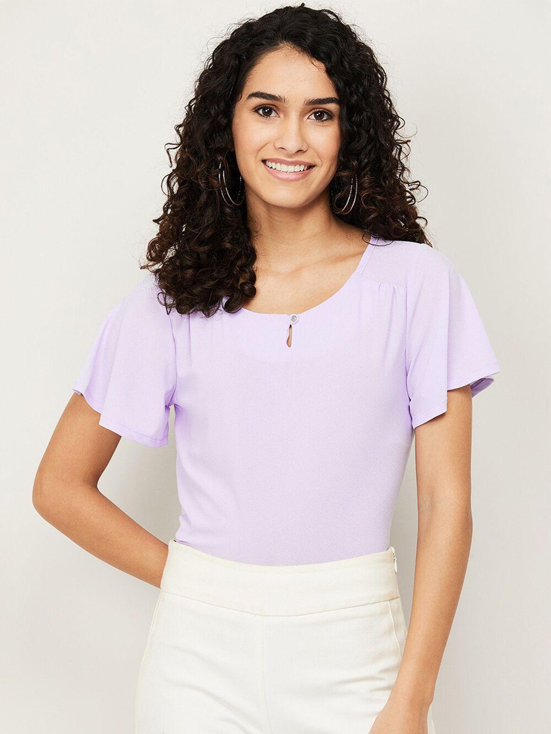 bossini purple keyhole neck top