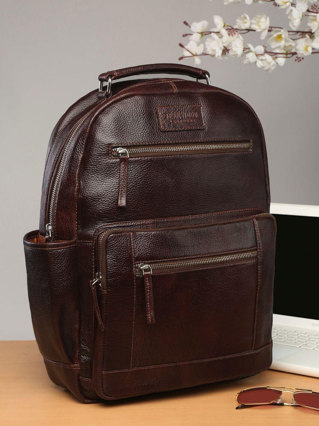 teakwood leathers brown leather backpack