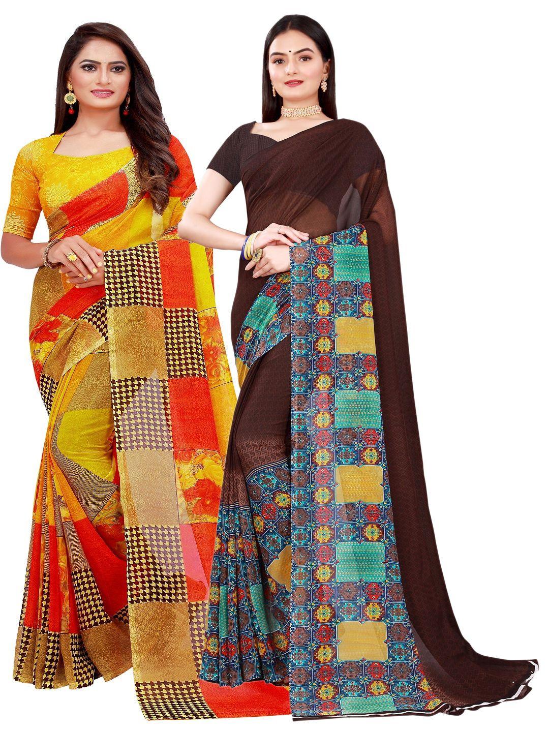 saadhvi pack of 2 pure georgette sarees