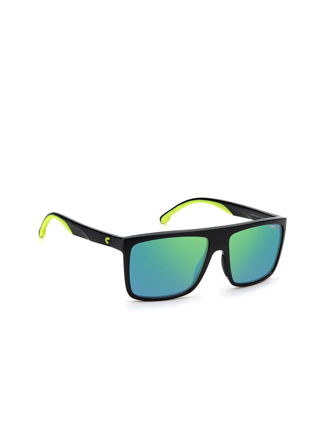 carrera men green lens & black browline sunglasses with uv protected lens 2048697zj58z9