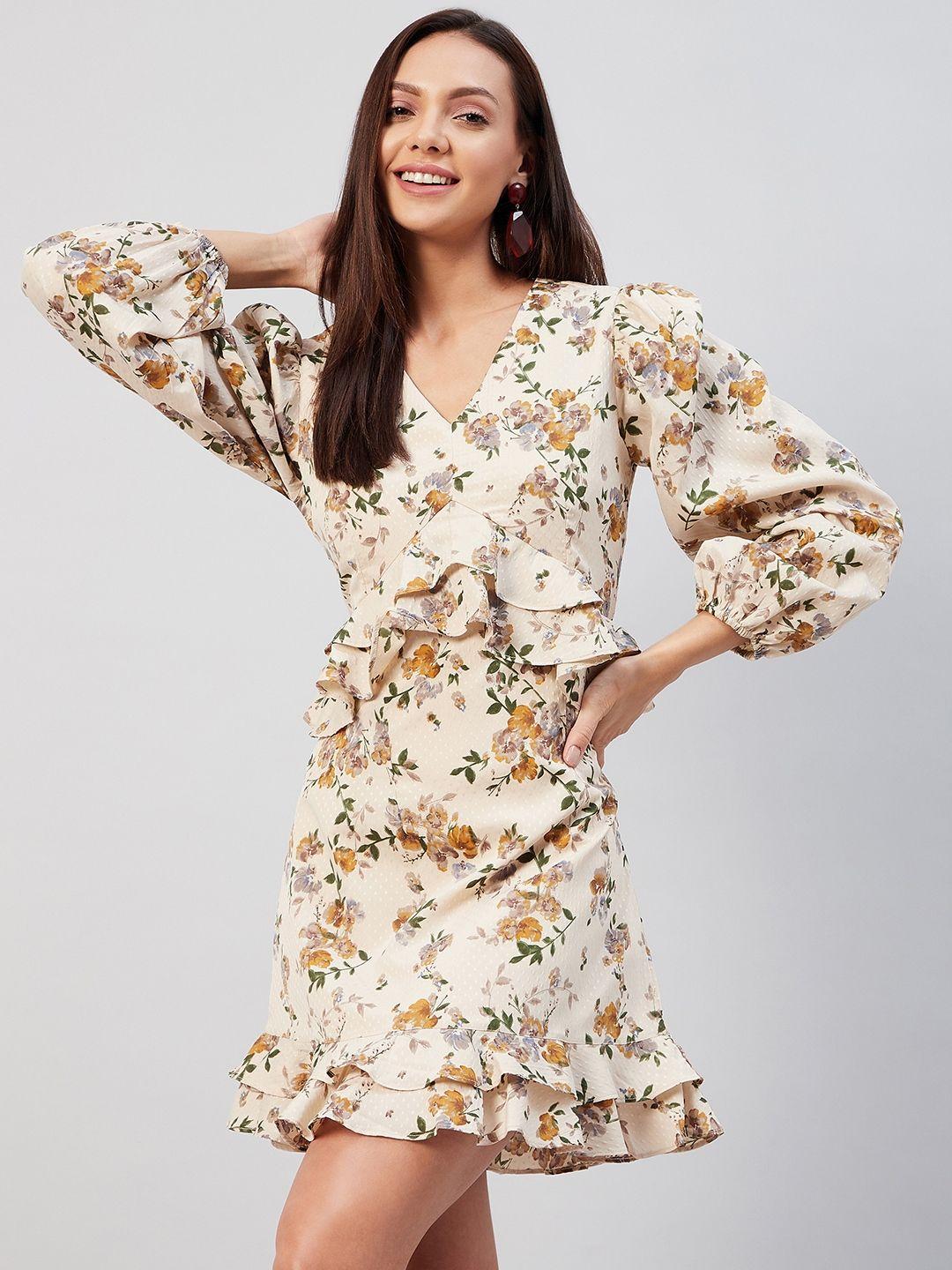 marie claire women multicoloured floral crepe dress