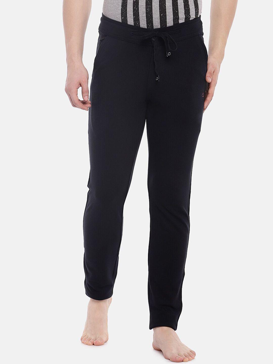 sweet dreams men navy blue solid cotton lounge pants